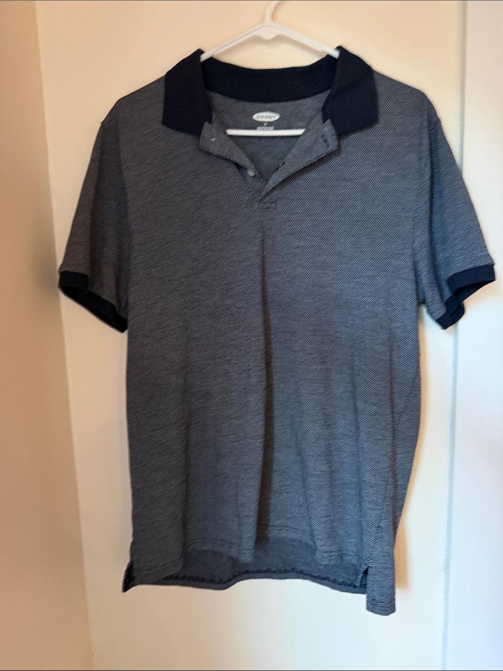 Old Navy Men's Navy Heather Polo with Dark Trim